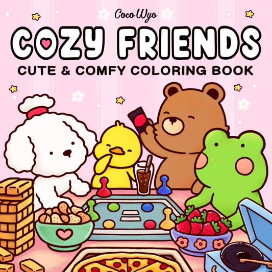 Coco Wyo Cozy friends cute coloring book 40 pages digital download